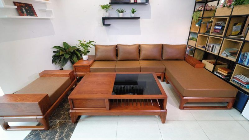 Bộ sofa góc gỗ hương đá BG44