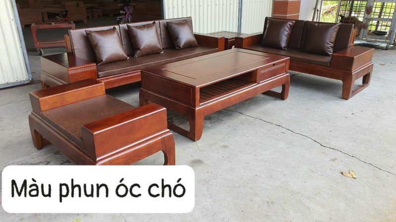 Bộ sofa góc hiện đại gỗ gụ BG42