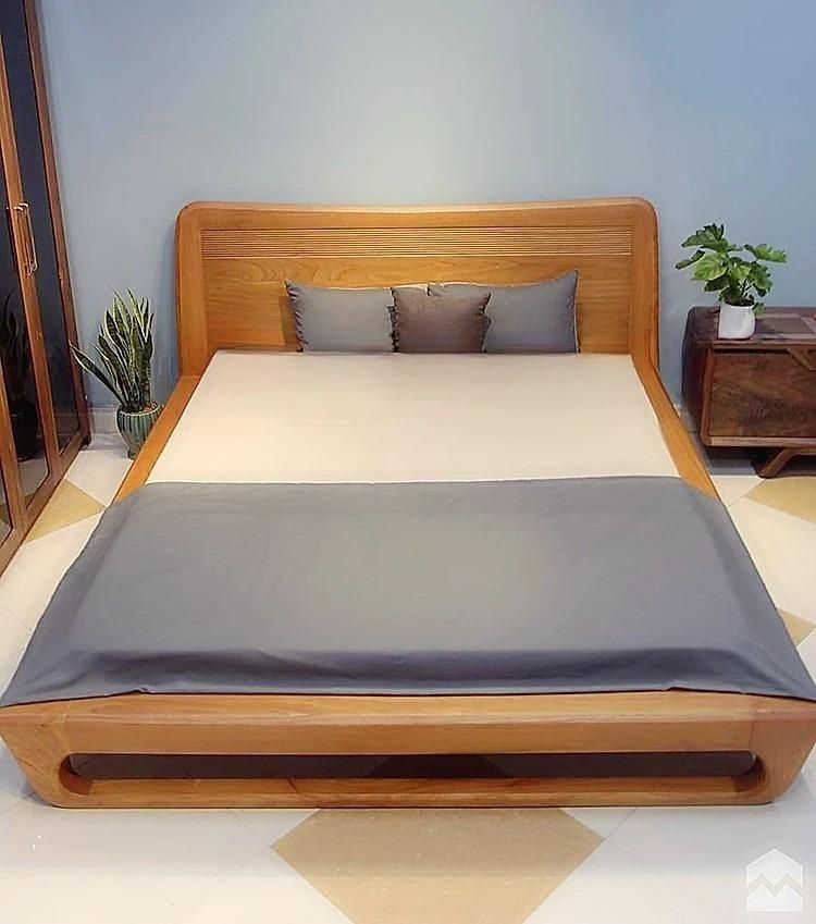 Giường ngủ gỗ hương vàng 1m6 x 2m HNG48