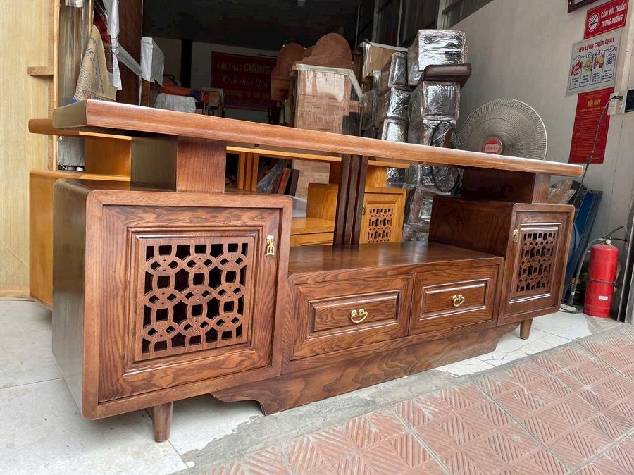 Kệ tivi decor màu óc chó HNK101