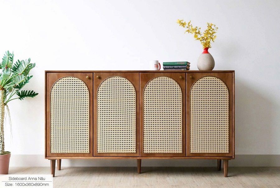 Tủ console cánh mây gỗ sồi HDC13