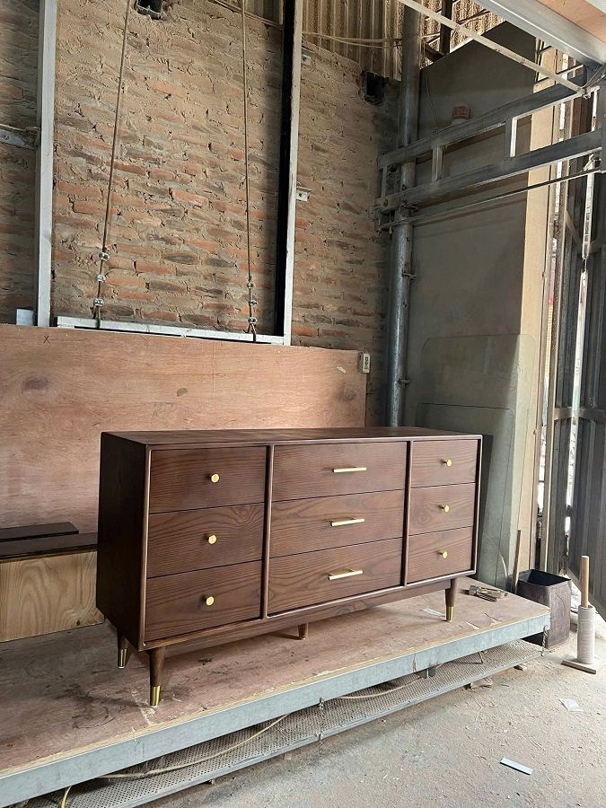 Tủ decor gỗ sồi nga hiện đại HDC07